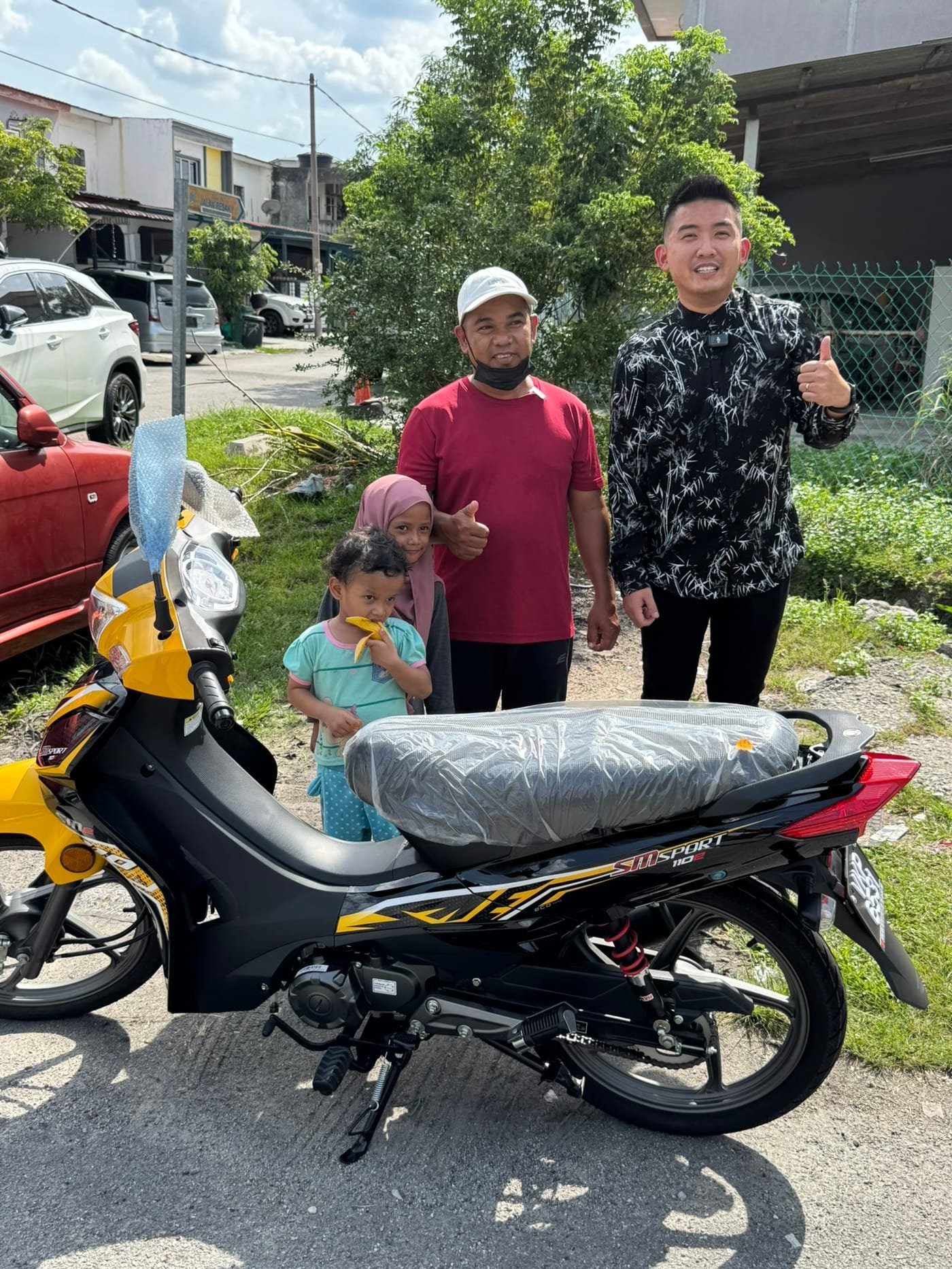 A family being supported